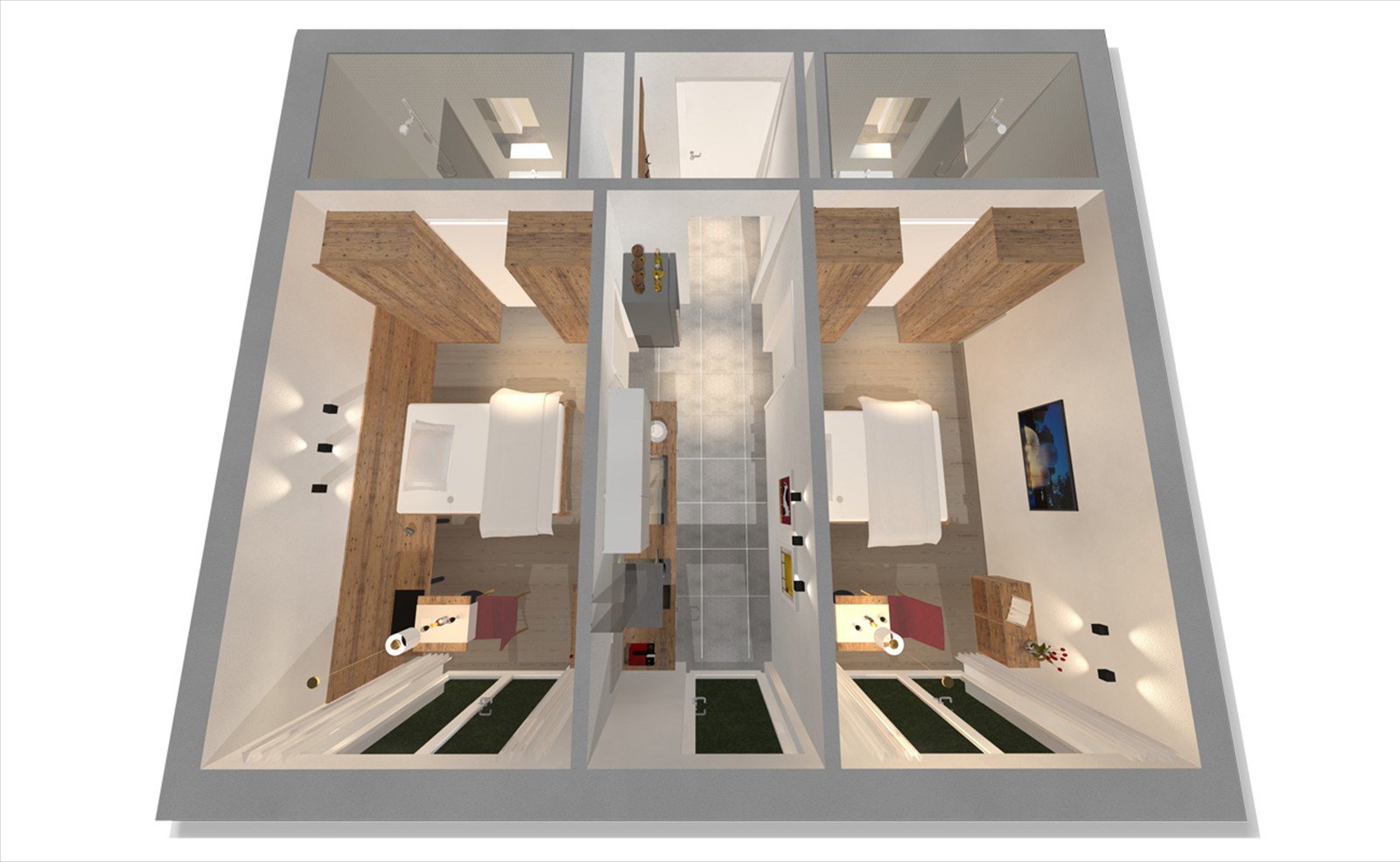 Innenarchitektur-Appartement-3D-Grundriss